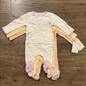 Cloud Island Multicolor Baby Footies Set - 3 Pack